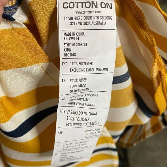 COTTON ON Striped V-neck A-line Dress Medium - Picture 8 of 9